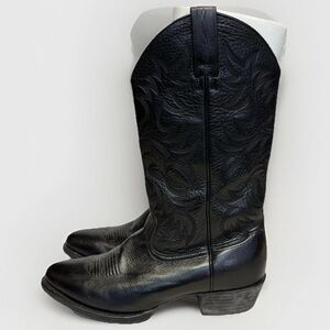 Ariat Men's Heritage Western R Toe Black Deertan Black Boots Size 11.5 D #5574